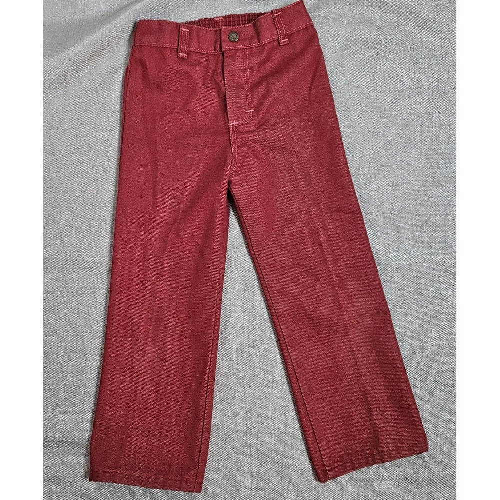 Vintage 70s JCPenney Super‎ Denim Pants Girls Size 5 Red